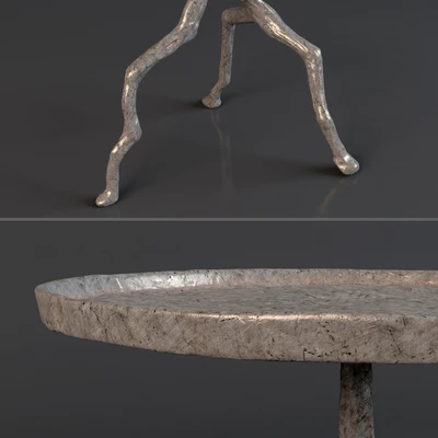 Architectural Antique White Lamp and Iron Table — Вид 3
