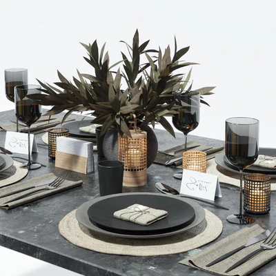 Table setting in dark colors — Ver 5