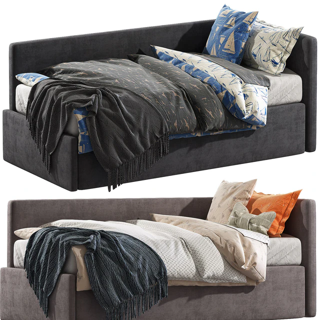 Childrens bed with decorative pillows — Descargar