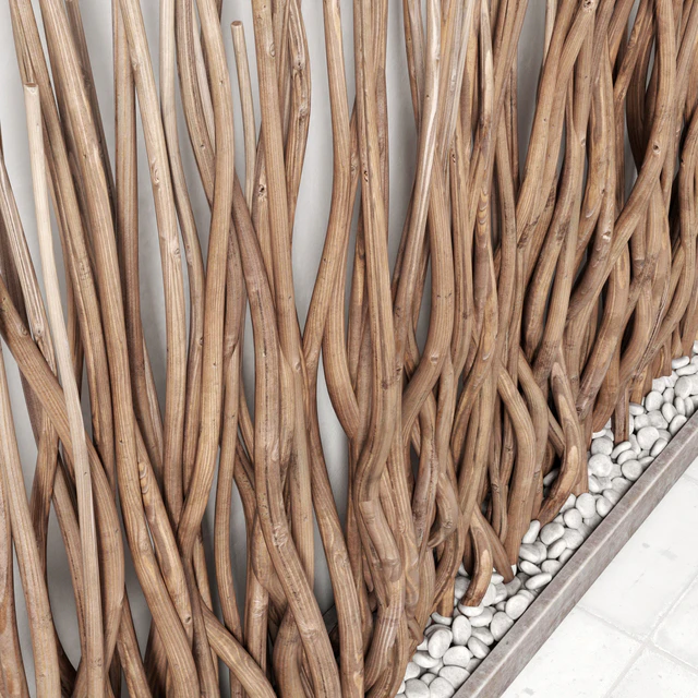 Planter rectangle concrete branch / Planter rectangular concrete with branches — Descargar