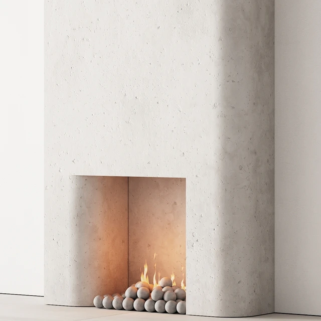 292 fireplace area decorative wall 10 tall chimney travertine stone 00 — Скачать