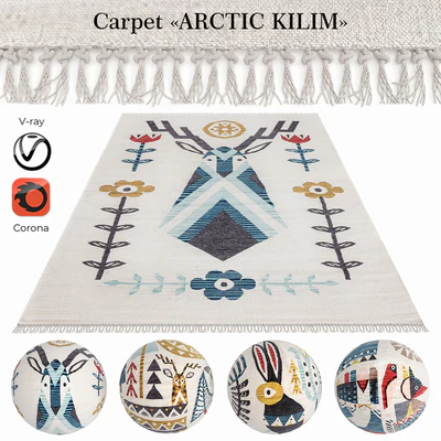 Indian carpet from plant fibers "ARCTIC KILIM" — Ver 1