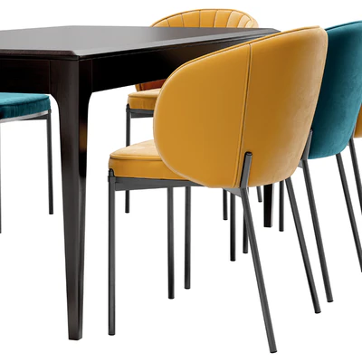 Coral dining chair and Brooklyn table — Ver 6