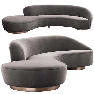005 Serpentine sofa with arm by Vladimir Kagan — Ver 6