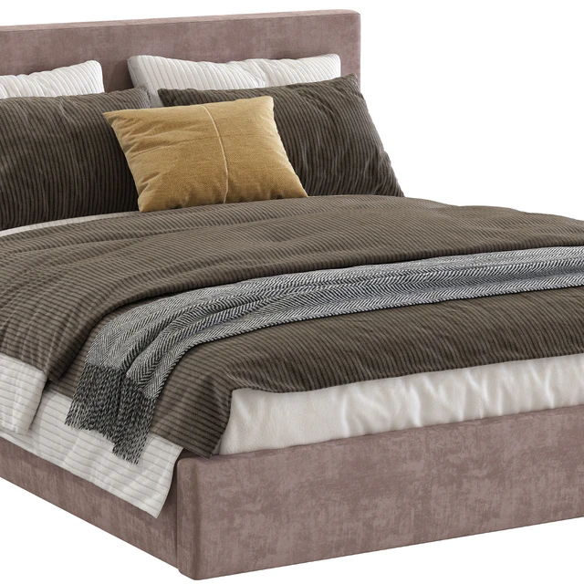 Bed Cushy Upholstered Platfrom Bed — Descargar