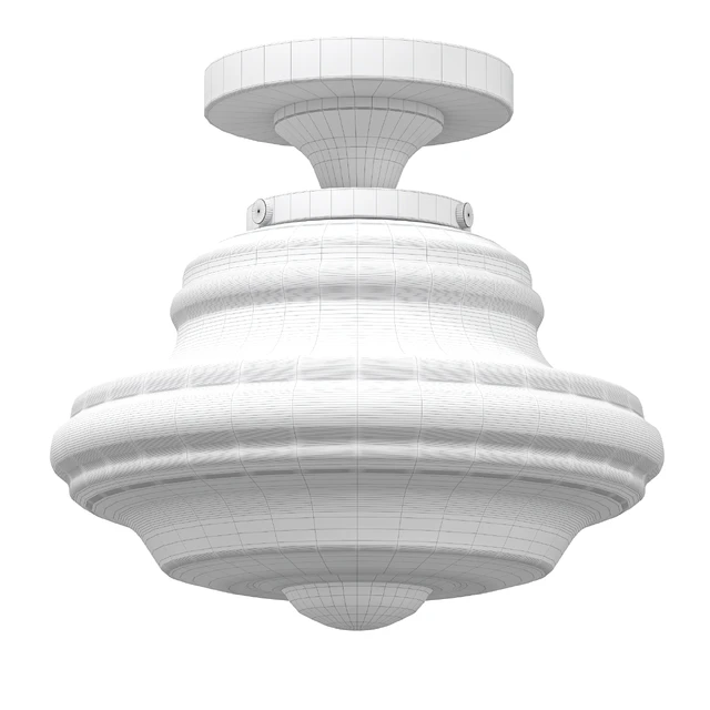 Three Light Flush Mount Light Ceiling Light in Natural Brass — Скачать
