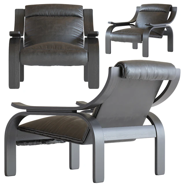 Marco Zanuso Leather Woodline Armchair by Cassina — Descargar