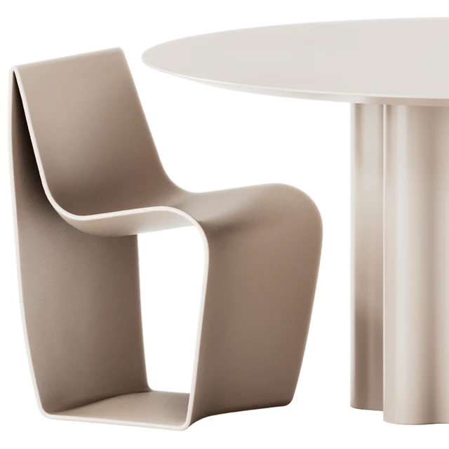 Saba Italia Teatro Magico Round Dining Table and MDF Italia Sign Matt Chair — Скачать