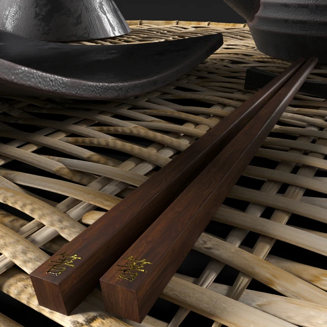 Eastern tableware with flowers — Descargar