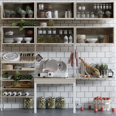 Department in the supermarket with jamon and preservation — Ver 1