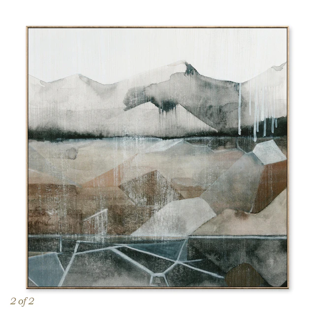 Neutral Mountain Landscape Large Textural Wall Art C-796 — Скачать
