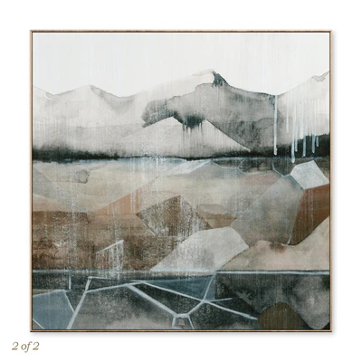 Neutral Mountain Landscape Large Textural Wall Art C-796 — Вид 6
