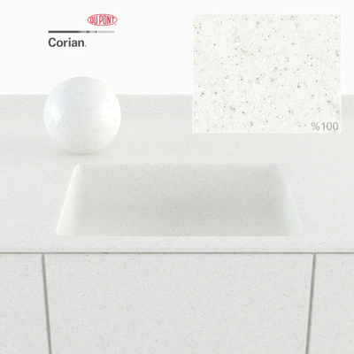 Dupont Corian Kitchen Countertops White — Ver 3