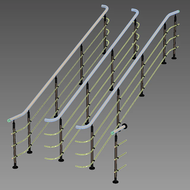 Stainless steel railing with wood inserts 2 — Descargar