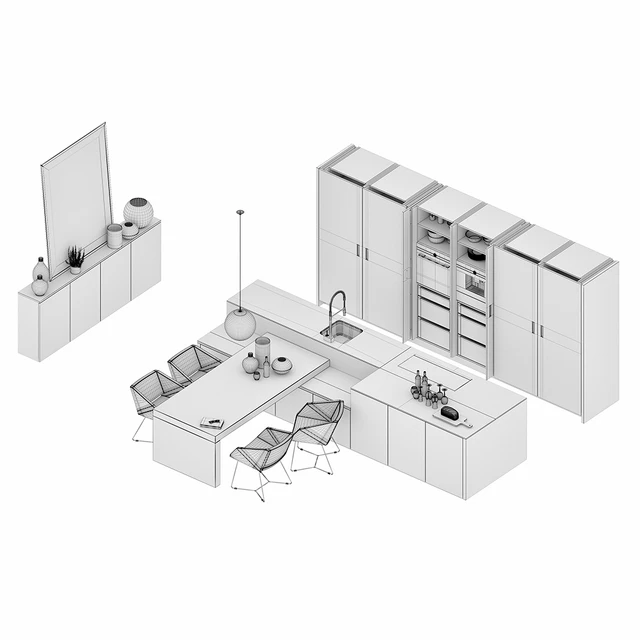 Kitchen NOLTE Legno (vray GGX, corona PBR) — Descargar