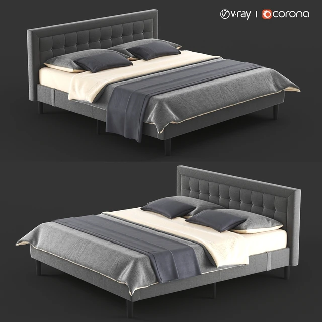 Double, gray bed PostureLoft Mornington from Overstock — Descargar