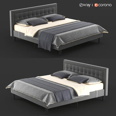 Double, gray bed PostureLoft Mornington from Overstock — Ver 1