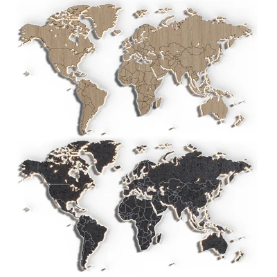 World map in 5 materials | 16k | PBR — Ver 6