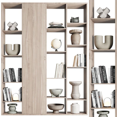 wooden Shelves Decorative With vase and Book — Вид 4