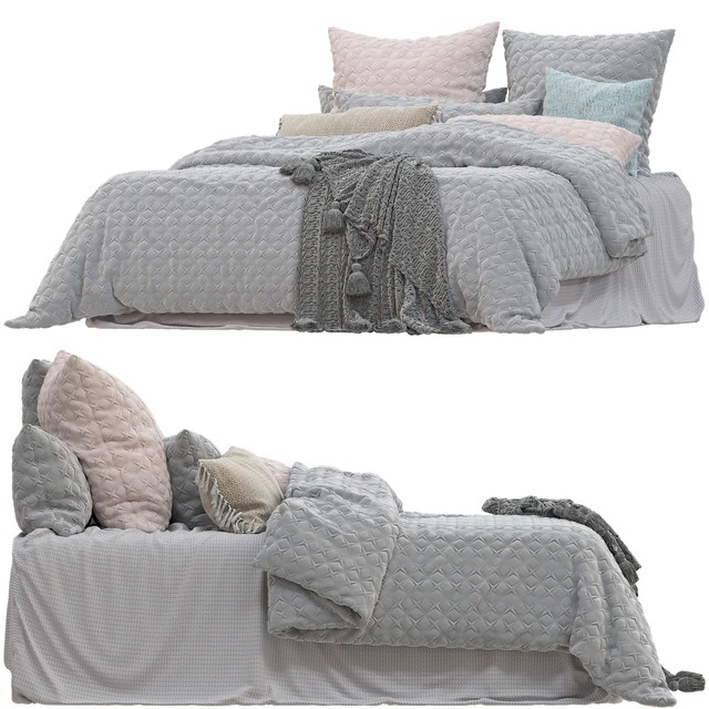 Adairs Duke Velvet Silver Quilted Quilt Cover Pillowcases — Descargar
