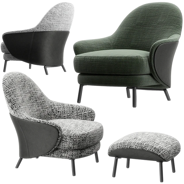 Angie armchair footstool by Minotti — Descargar