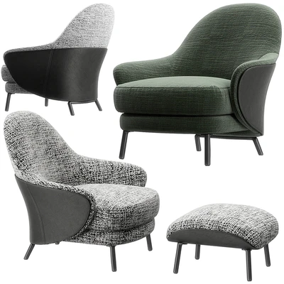 Angie armchair footstool by Minotti — Ver 1