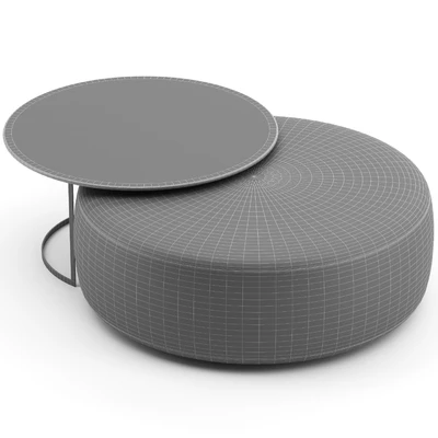 Minotti Davis pouf and table — Ver 3
