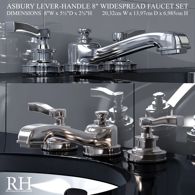 ASBURY LEVER-HANDLE 8in WIDESPREAD FAUCET SET — Скачать