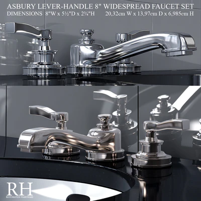 ASBURY LEVER-HANDLE 8in WIDESPREAD FAUCET SET — Вид 1