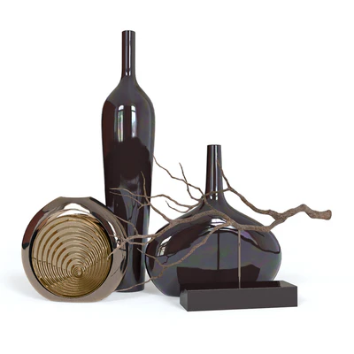 Decorative Set 2 (3 vases and line) — Ver 1