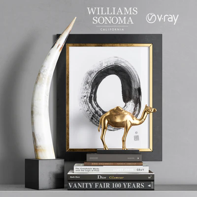 William Sonoma - Yak Horn On Black Stand — View 1