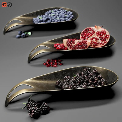 Dish with berries and fruits — Ver 1