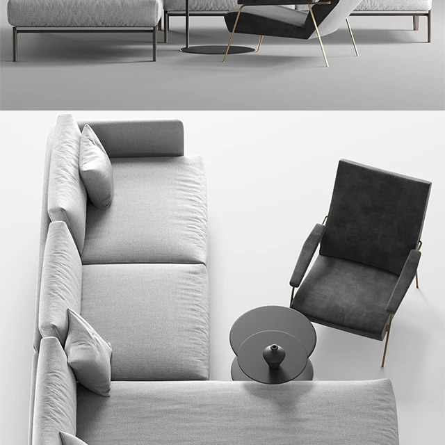 Molteni Chelsea sofa, Molteni d153 armchair — Descargar