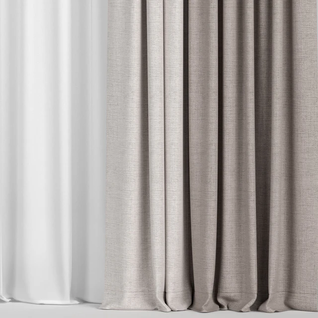 Light brown curtains with tulle. — Descargar