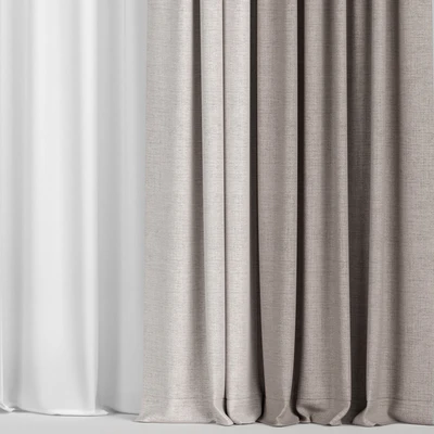 Light brown curtains with tulle. — Ver 3