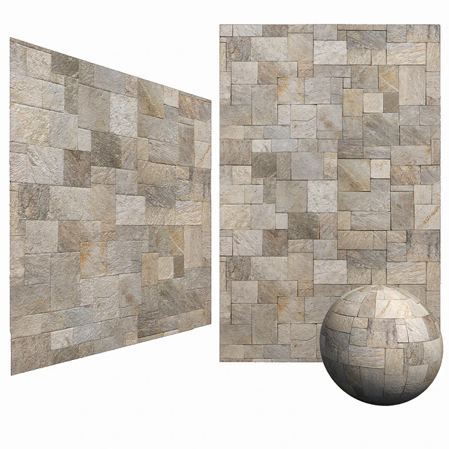 Mix Travertine French Pattern Stone-Wall & Floor 6K High Resolution Tileable — Скачать