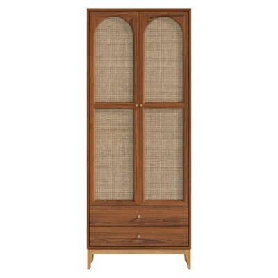 Vintage Cocoa Ash Wood Unfixed Wardrobe Closet — Вид 5