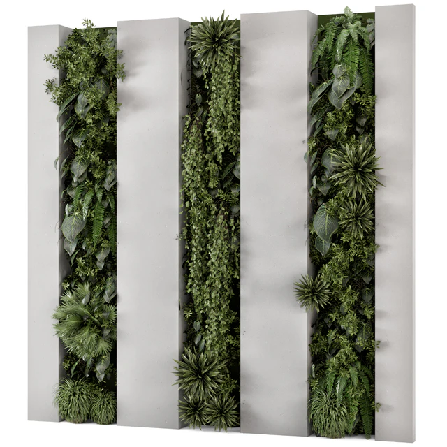 Indoor Wall  Vertical Garden in Concrete Base - Set 930 — Скачать