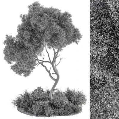 Garden Set Tree and Plants - Outdoor Plants Set 399 — Ver 3
