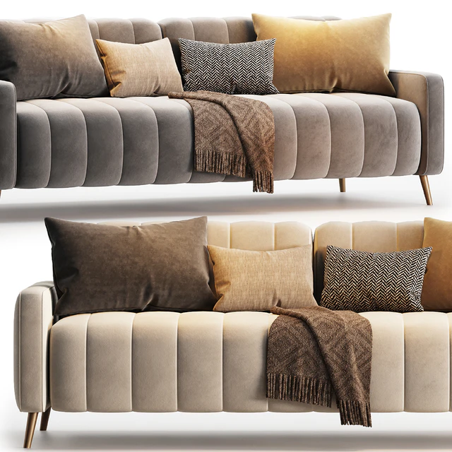 Sofa Markful Velvet Gray — Скачать