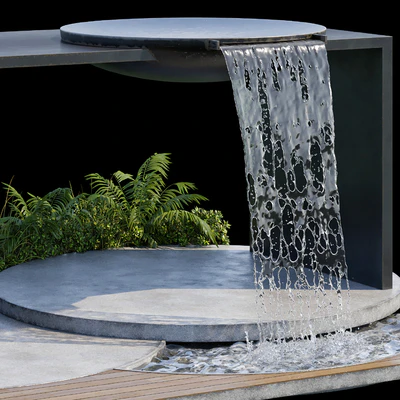 Landscape Furniture  with Fountain - Architect Element 09 — Вид 6