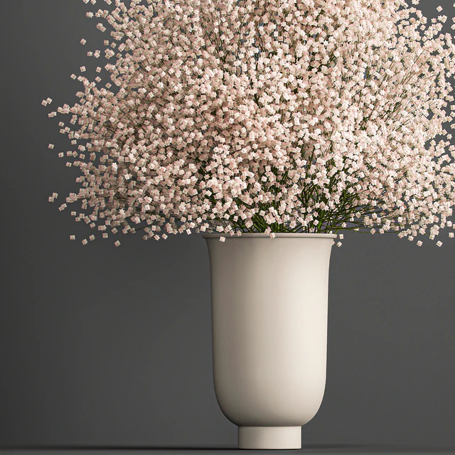Bouquet of white flowers in a vase with Gypsophila, Gibsolyubka, Kachim. 201. — Descargar