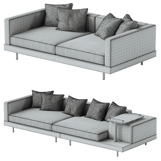 Japandi XXL Wooden Sofa 01 — Descargar