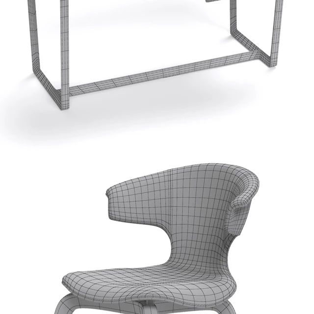 Poltrona Frau Montera Armchair and Fred desk — Descargar