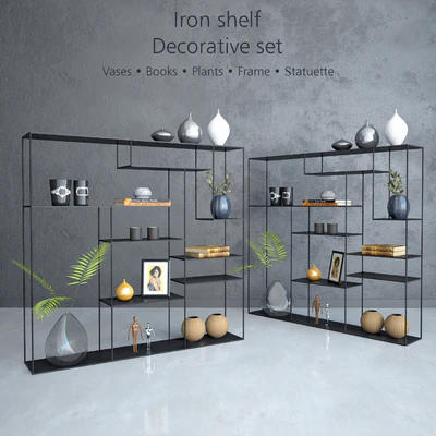 Iron shelf with decorative set — Ver 1