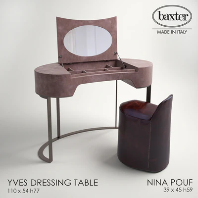 BAXTER YVES DRESSING TABLE, NINA POUF — Ver 1