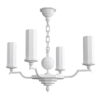SWEDISH ART DECO FIVE-ARM BRASS CHANDELIER — Ver 2