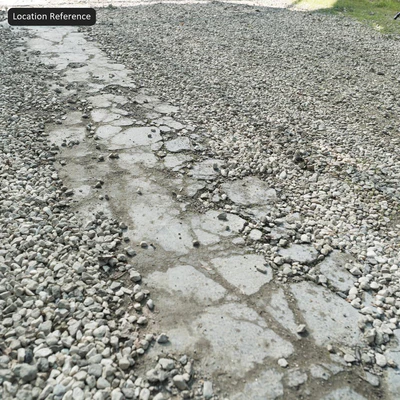 deteriorated exposed aggregate concrete texture warm grey — Вид 6