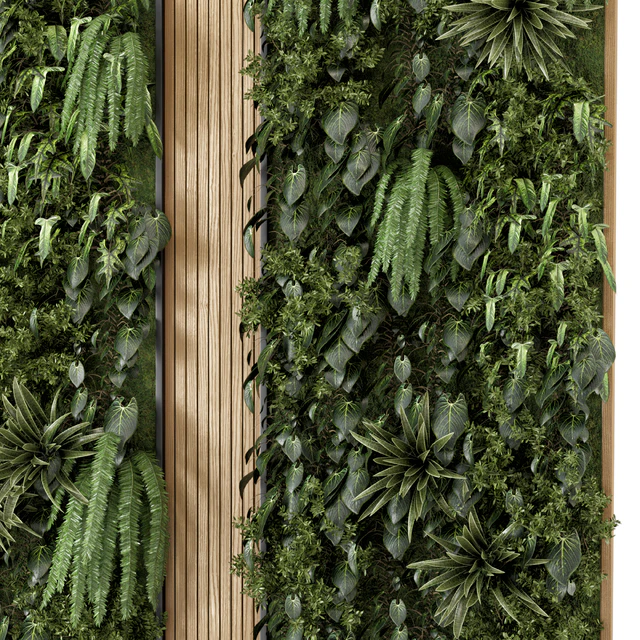 Indoor Wall Vertical Garden in Wooden Base - Set 638 — Descargar