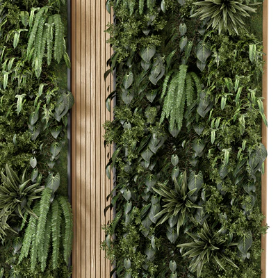 Indoor Wall Vertical Garden in Wooden Base - Set 638 — Ver 5